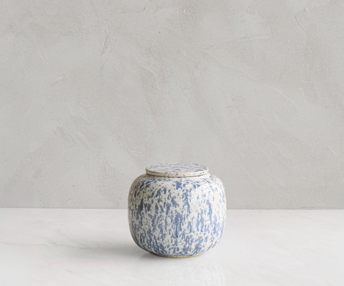 SERES Small - Wit & Blauw gespikkeld keramiek 700ml - Memoriva