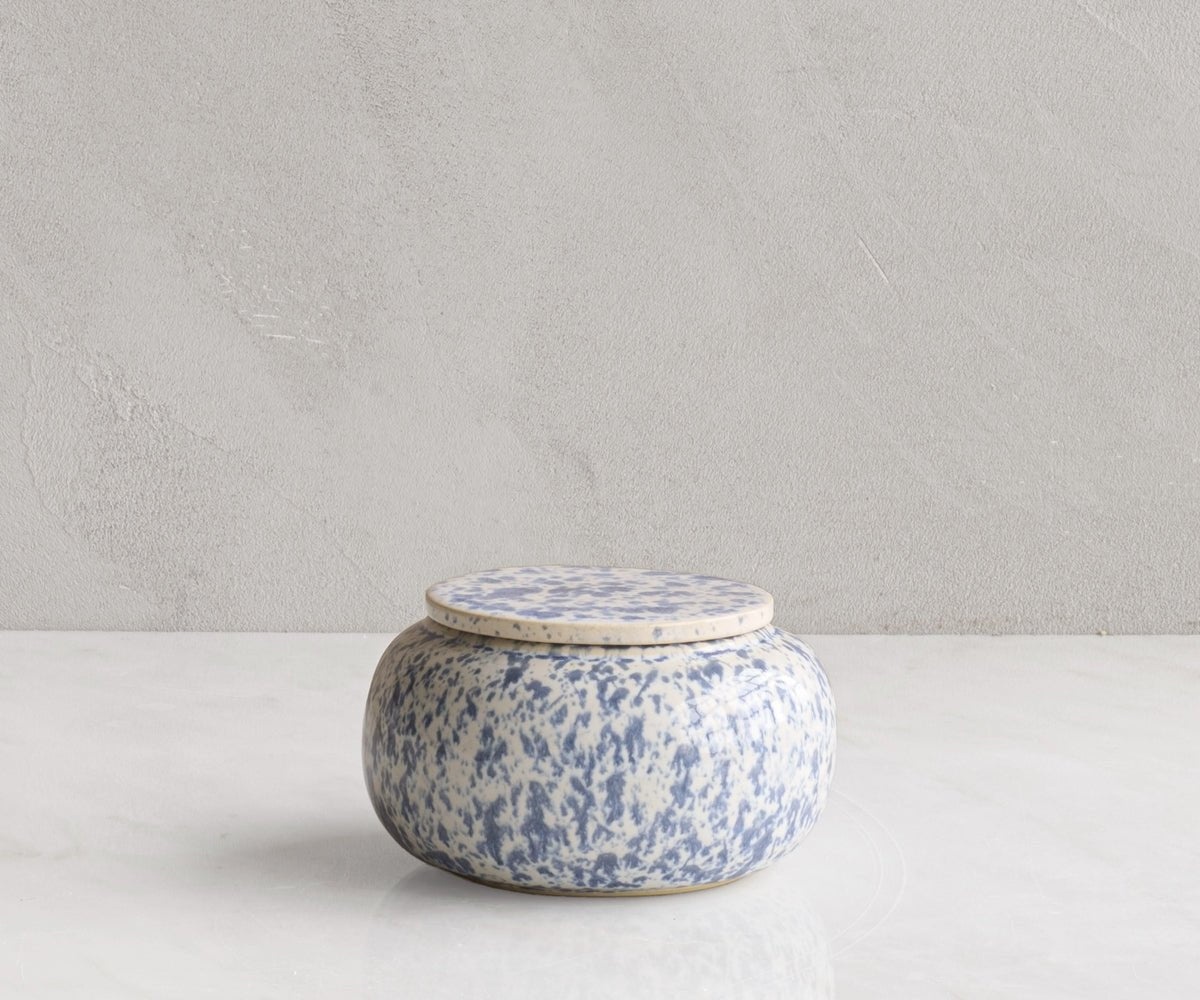 SERES Mini - Witblauw gespikkeld keramiek 200ml - Memoriva