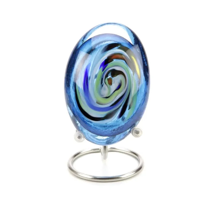 PEBBLE OVAAL – Blue Mixed 8cm