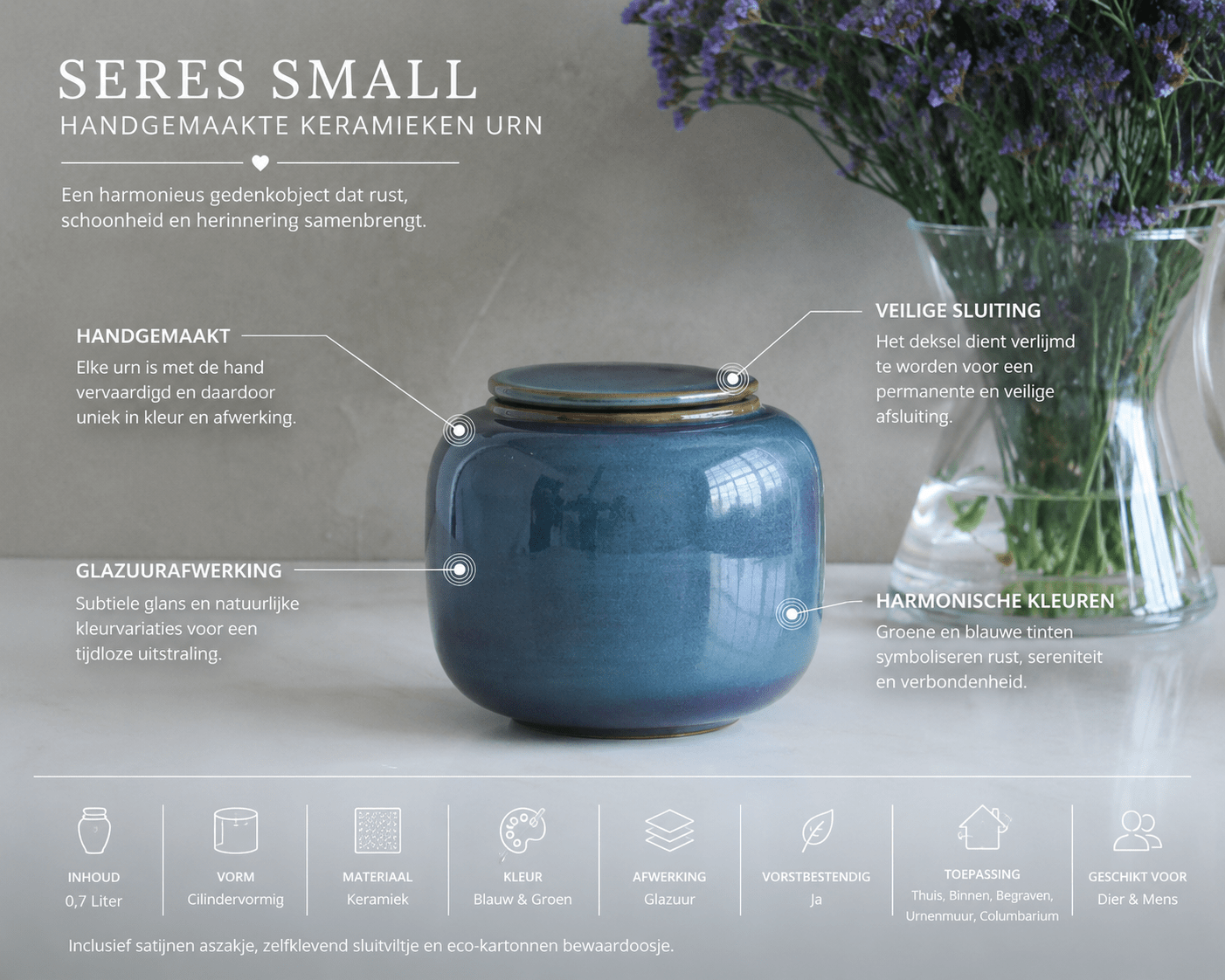 SERES Small - Groen & Blauw keramiek 700ml - Memoriva
