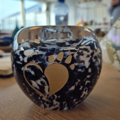 TEALIGHT | Black - White Opaque 90ml – Gouden Hart Poot - Memoriva