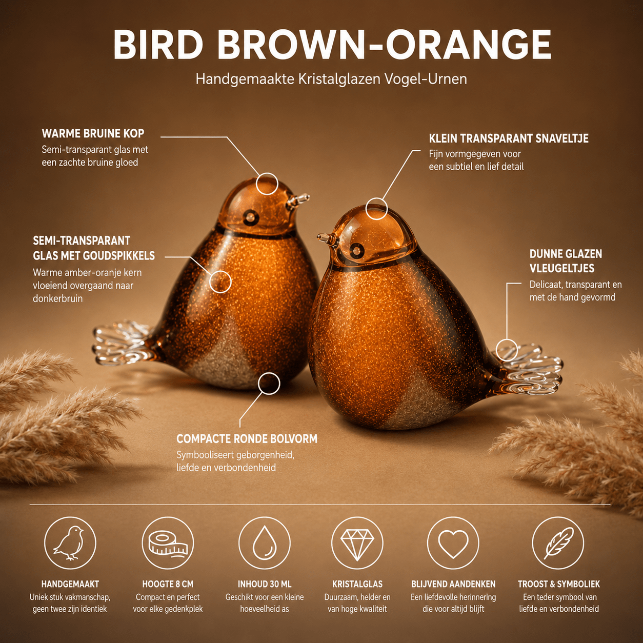 BIRD BROWN - ORANGE - Kristalglas 30ml - Memoriva