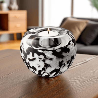 TEALIGHT – Black - White - Opaque 90ml - Memoriva