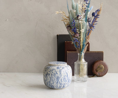 SERES Small - Wit & Blauw gespikkeld keramiek 700ml