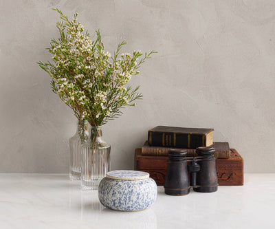 SERES Mini - Witblauw gespikkeld keramiek 200ml - Memoriva