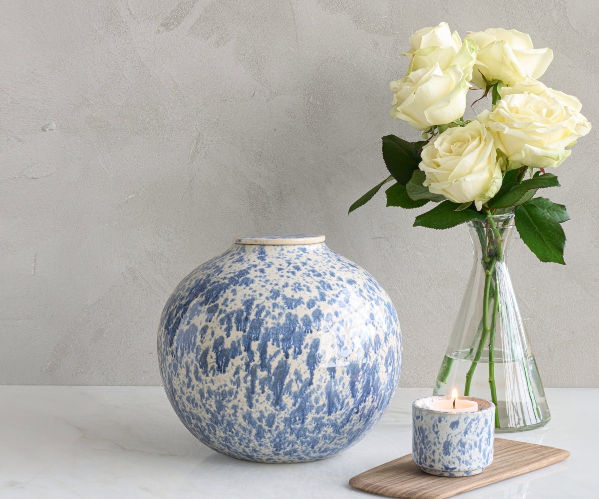 VEDA Large - Wit & Blauw Gespikkeld (3.6L) - Memoriva