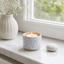 HELIOS - Handgemaakte mini - urn wit & blauw gespikkeld keramiek + kaarslicht - Memoriva