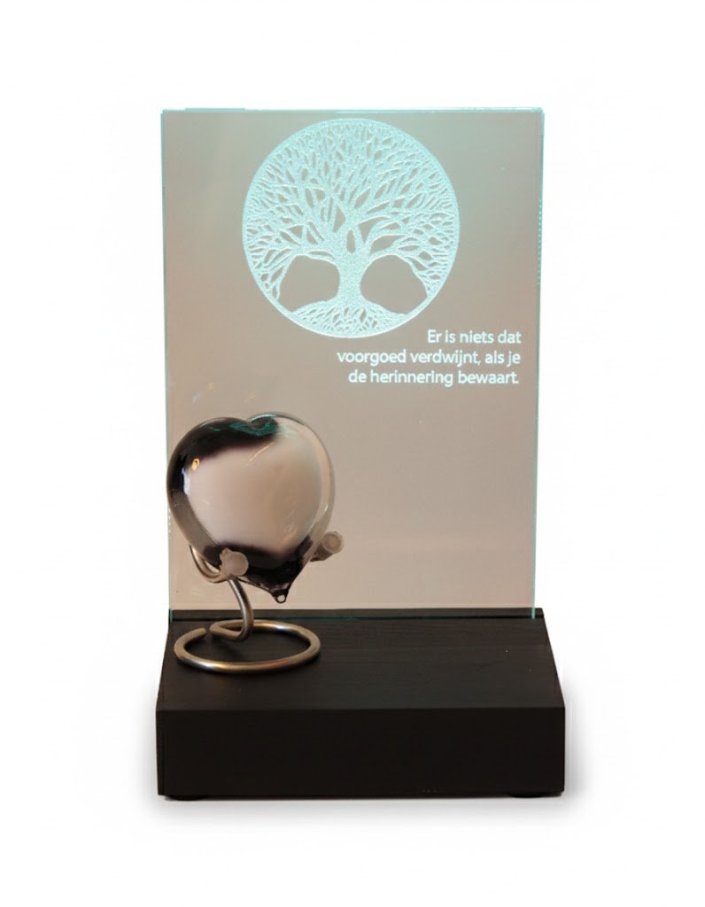 Herinneringslicht Houder 'Eternal Shine' | LED - verlichting hout - Memoriva