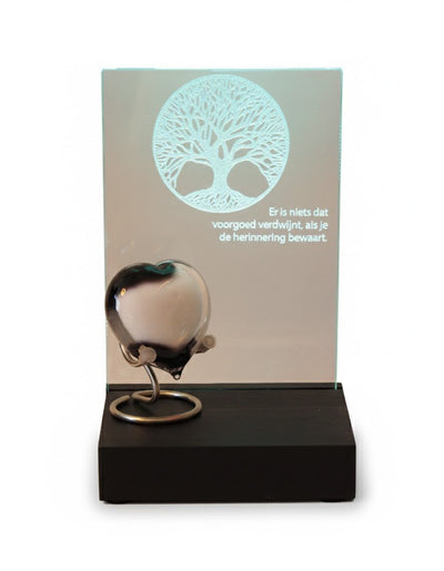 Herinneringslicht Houder 'Eternal Shine' | LED - verlichting hout - Memoriva