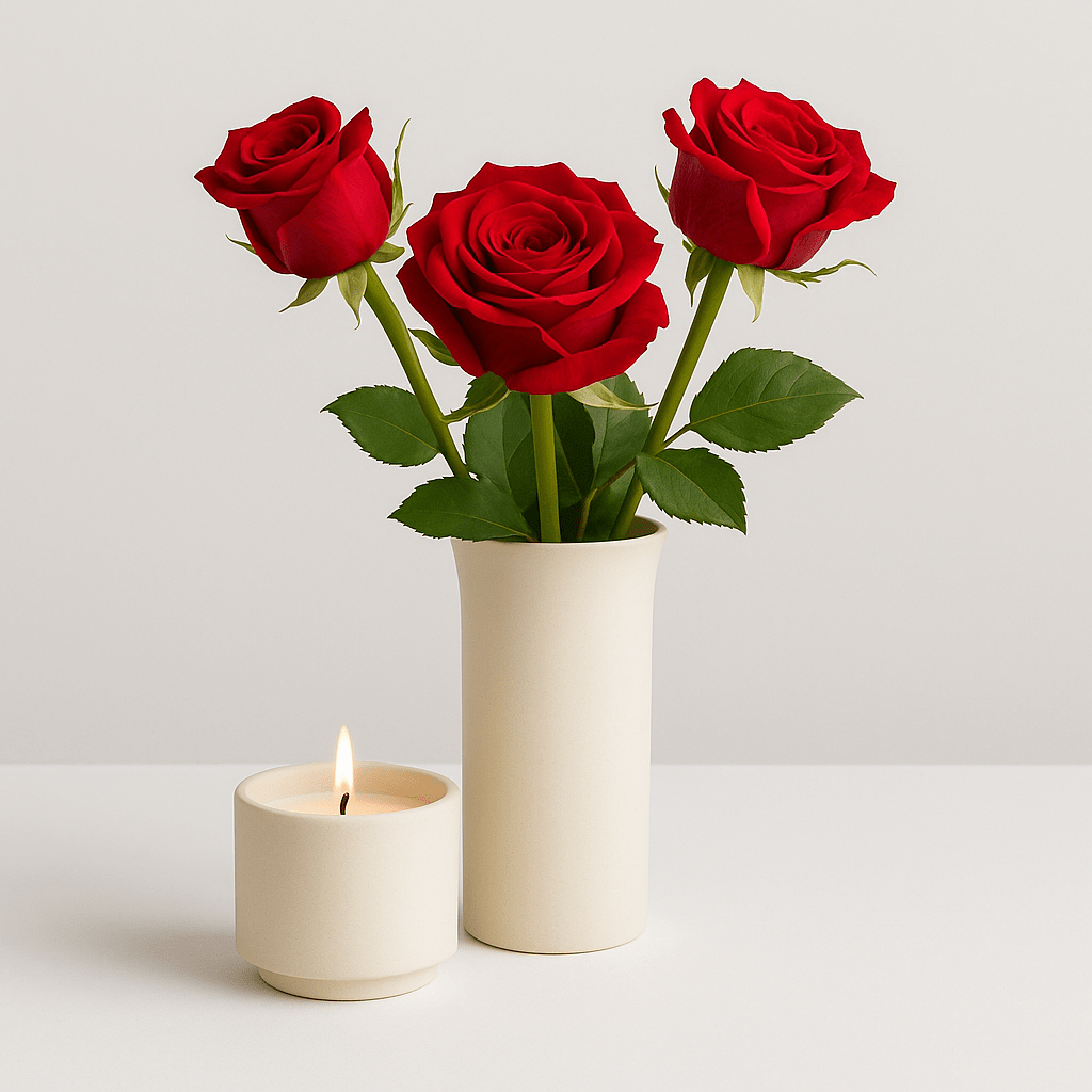 TULIPA – Handgemaakt Vaasje in Zacht Beige Engobe - Memoriva