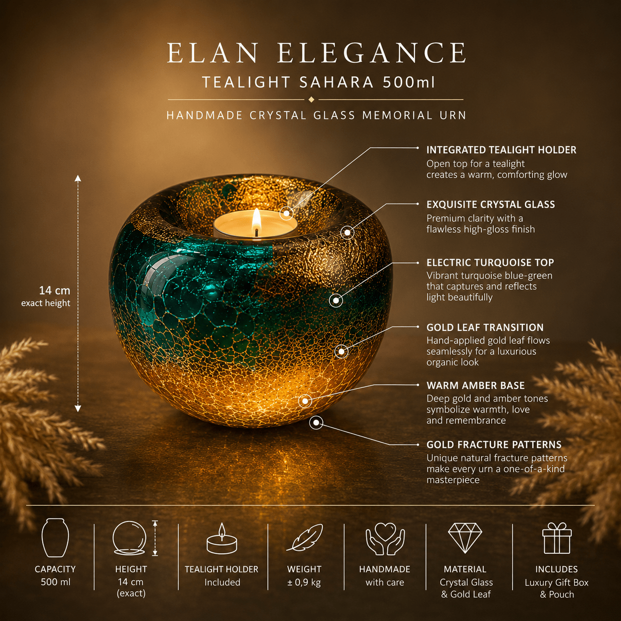 ELAN Elegance (Tealight) kaarslicht - Sahara 500ml - Memoriva