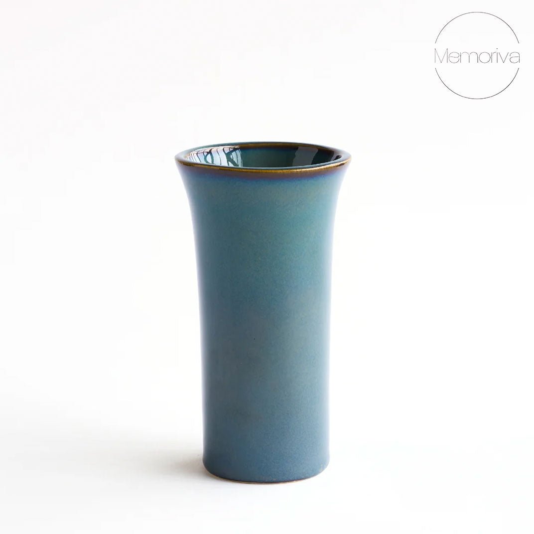 TULIPA – Handgemaakt Vaasje in Groen & Blauw Keramiek - Memoriva