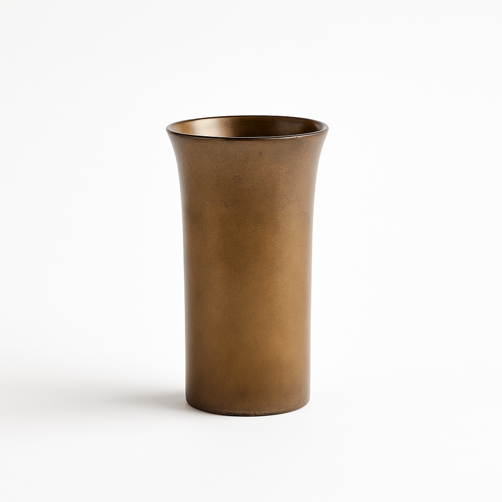 TULIPA – Handgemaakt Vaasje in Koperkleurig Keramiek - Memoriva