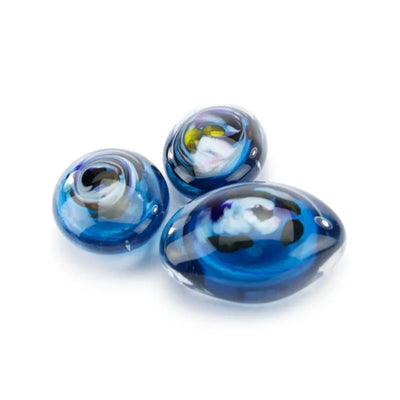 PEBBLE OVAAL – Blue Mixed 8cm