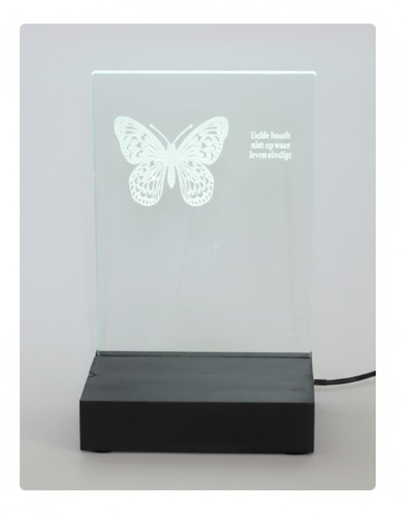 Herinneringslicht Houder 'Eternal Shine' | LED - verlichting hout - Memoriva