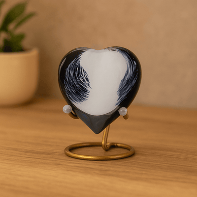 PEBBLE HEART – Black - White Opaque 20ml - Memoriva