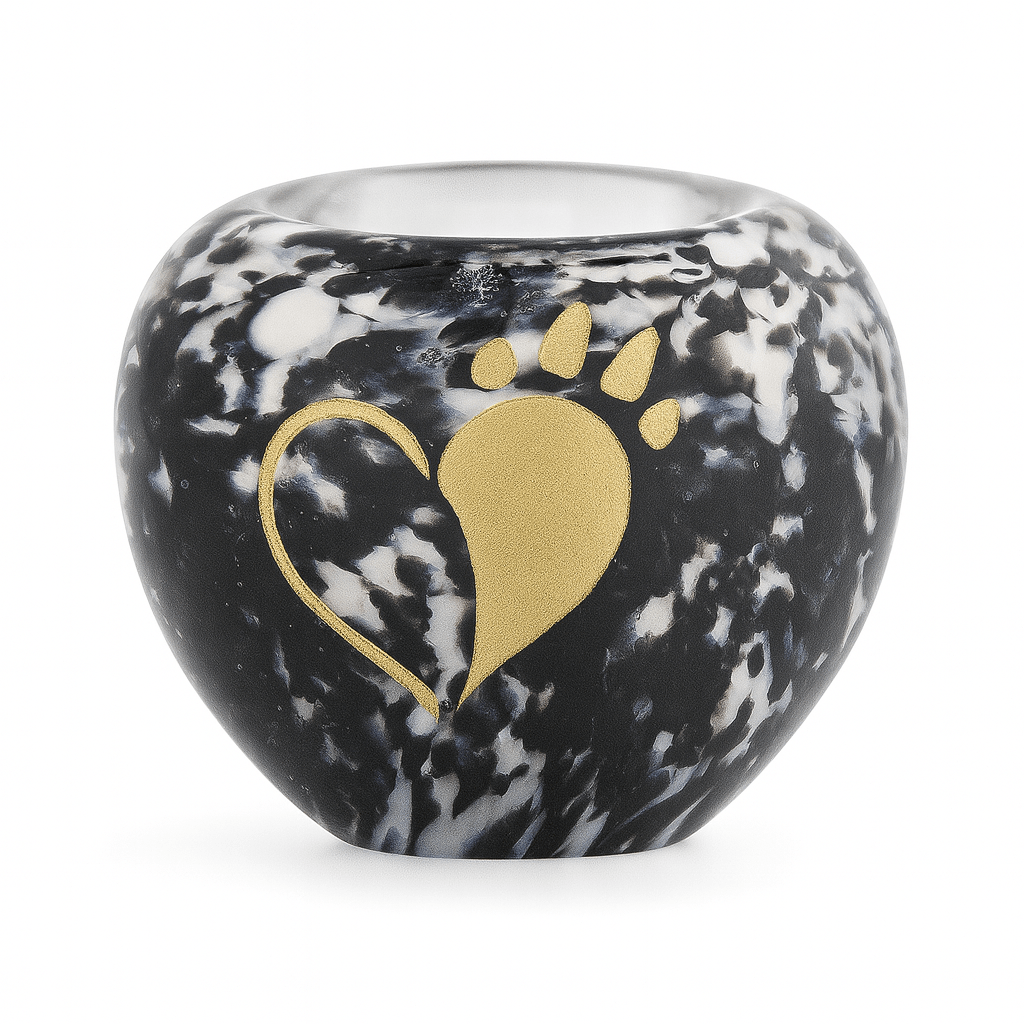 TEALIGHT | Black - White Opaque 90ml – Gouden Hart Poot - Memoriva