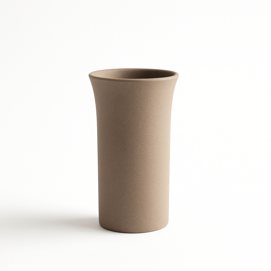 TULIPA – Handgemaakt Vaasje in Zandkleurig Engobe - Memoriva