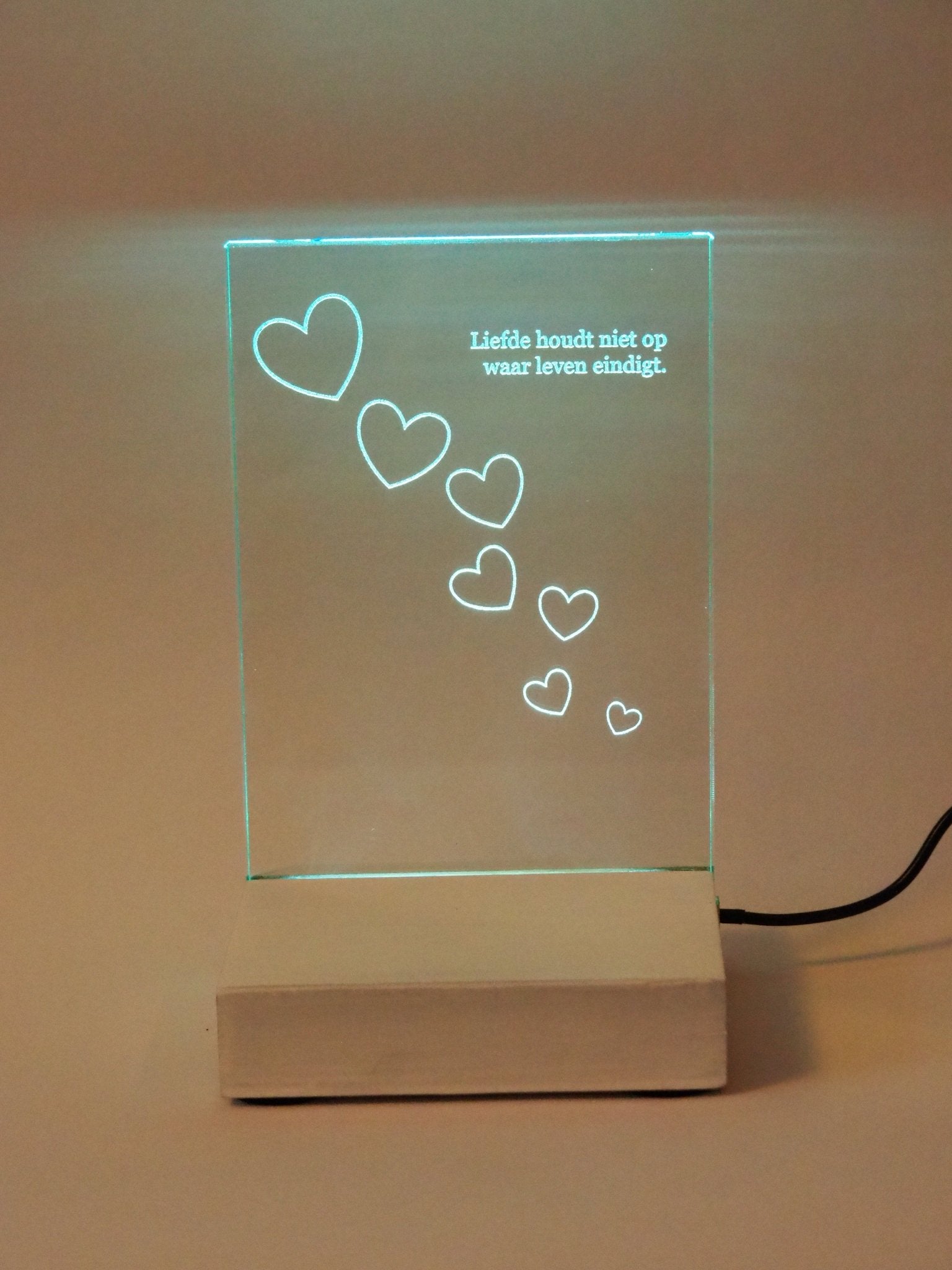 Herinneringslicht Houder 'Eternal Shine' | LED - verlichting hout - Memoriva