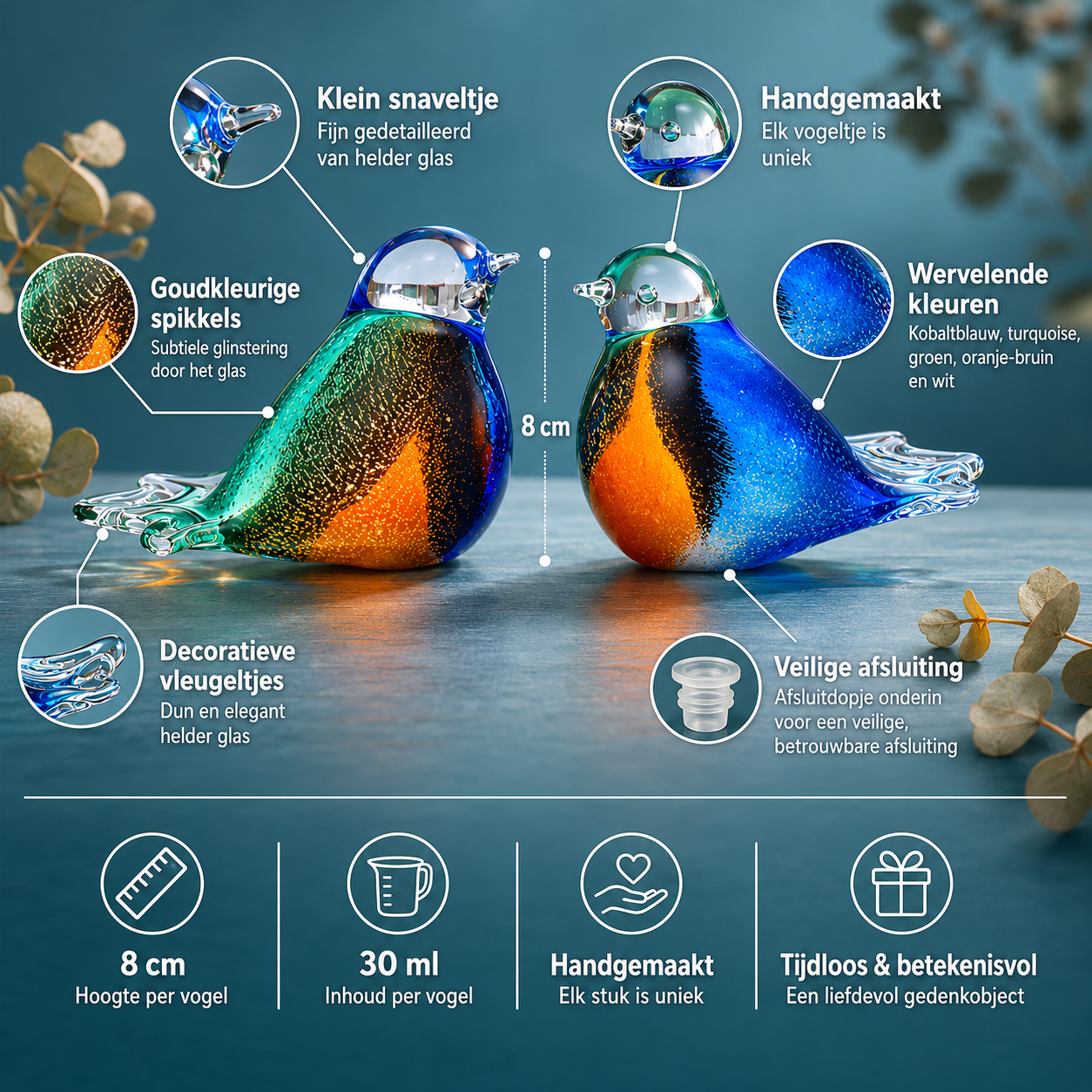 BIRD - Blue - White - Green - Brown - Orange 30ml - Memoriva